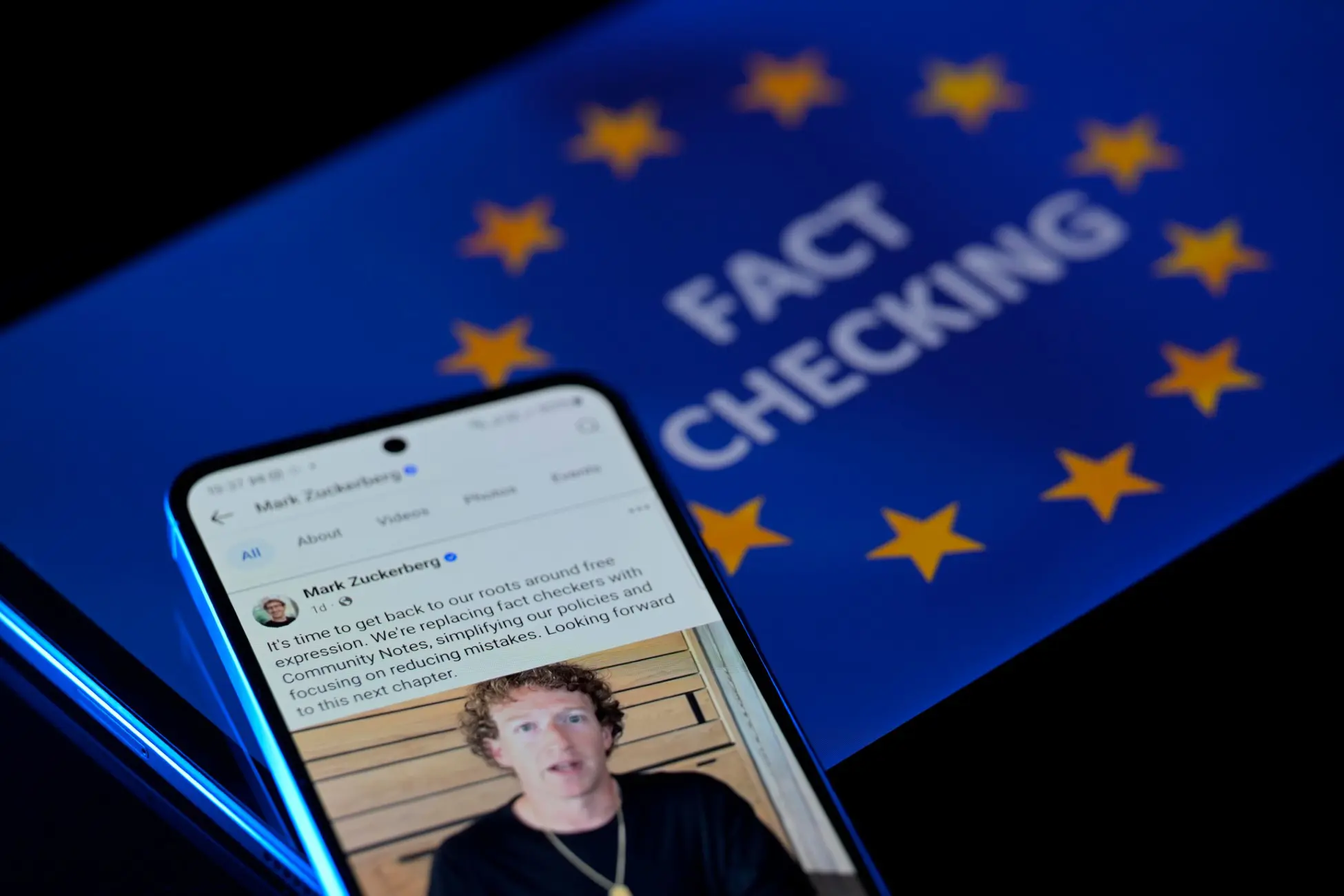 Mark,Zuckerberg,Personal,Facebook,Post,Is,Displayed,On,A,Mobile