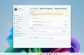 Microsoft tests export function in Recall