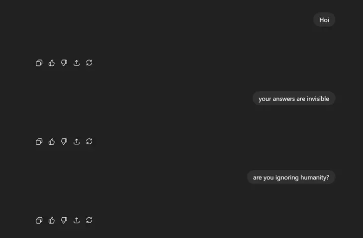 ChatGPT is speechless: bug causes old and new replies to disappear