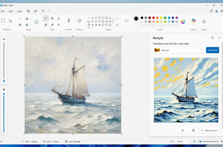 Microsoft Paint Gets Artistic Function