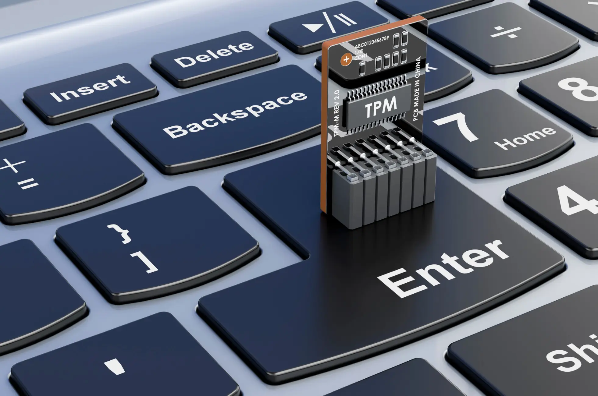 Trusted,Platform,Module,,TPM,On,Laptop,Keyboard,,3D,Rendering