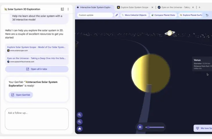 Google GenTabs turns tabs into interactive web apps
