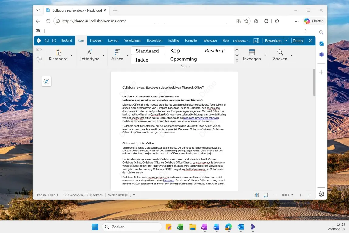 Collabora Demoversie Bureaublad
