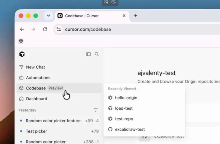 Cursor Origin