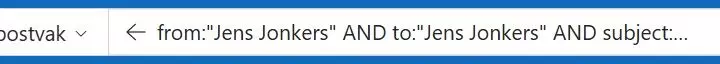 outlook search operators