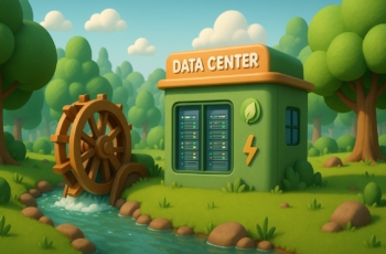 Green data center in forest