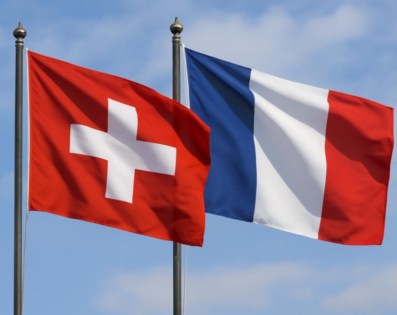 Swiss and French flags